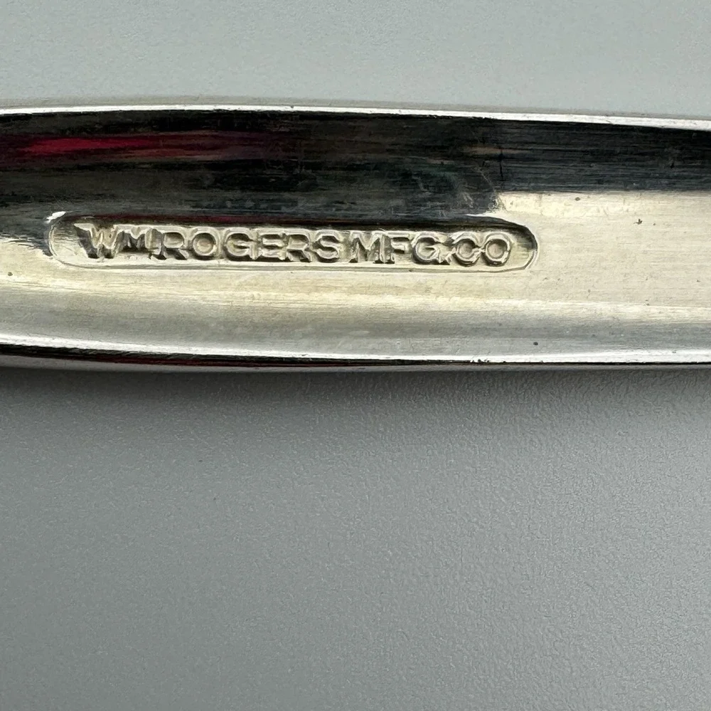 VTG Wm Rogers Mfg Co Grapefruit Spoons Set Of 2 Silverspoon Serrated Citrus MCM